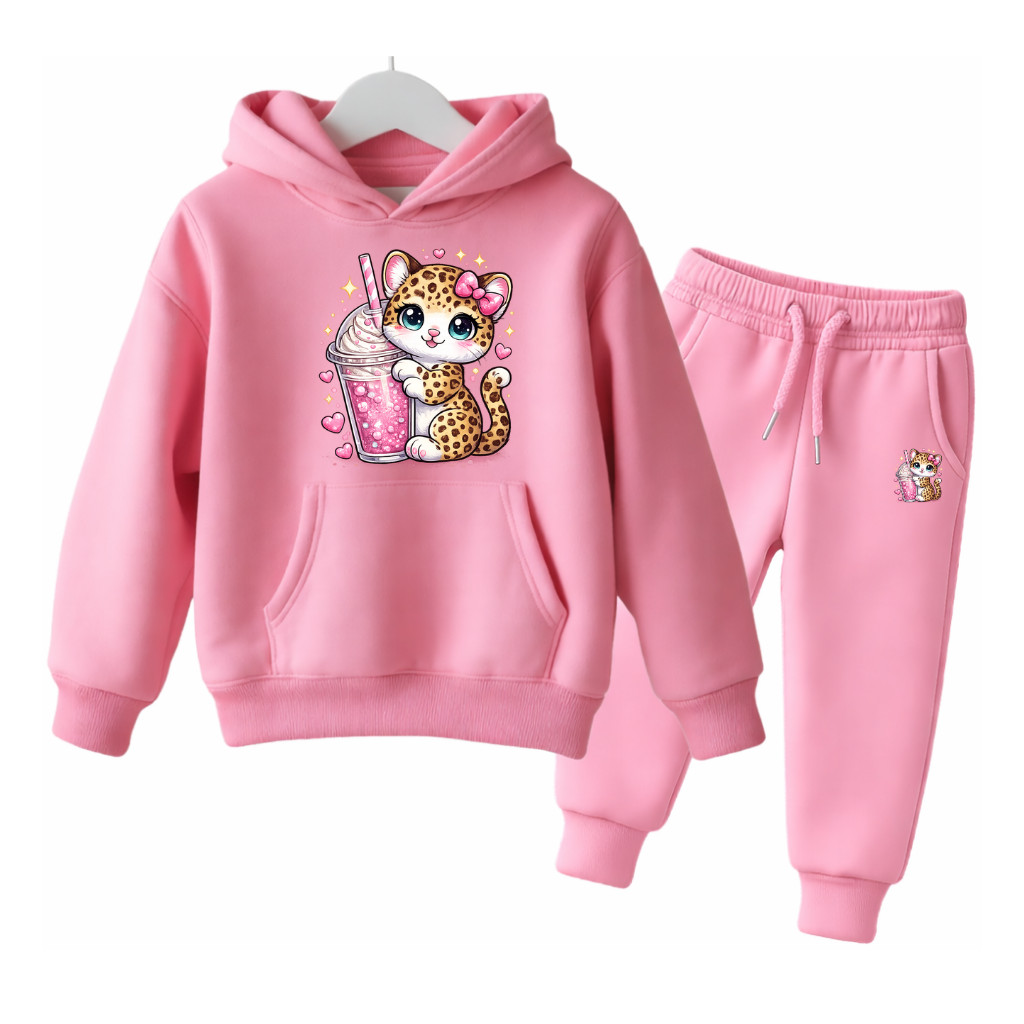 Moletom Infantil Capuz Bolso Canguru Frio Estampa Gatinha Fofa Desenho Menina Unissex Otima Qualidade