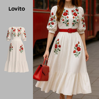 Lovito Vestido Boho Estilo Resort Vestido Primavera/verão para Mulheres LK3LD494 em Oferta na Shopee