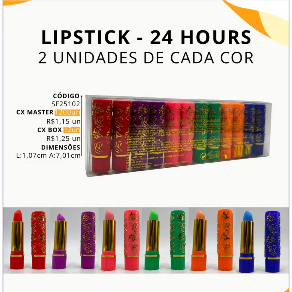 Kit C/ 6 Batons mágicos coloridos bella femme Low price