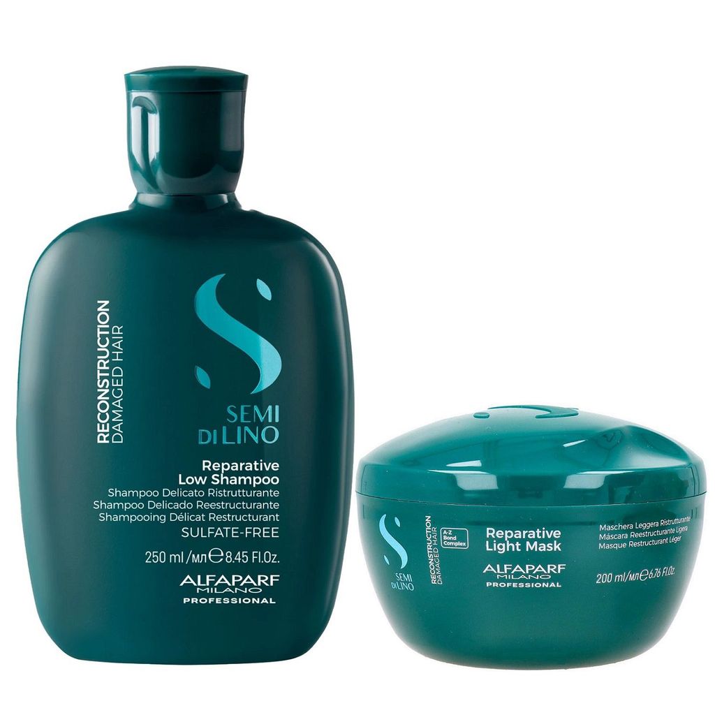Kit Alfaparf Semi Di Lino Reconstruction - Shampoo 250ml + Máscara Suave 200ml