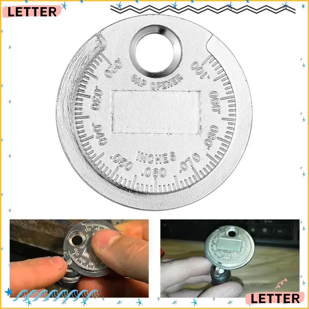 Sensação De Lacuna De Calibre De Carta , Ferramenta Vela De Ignição De Prata Tipo Moeda Medição Liga De Alumínio