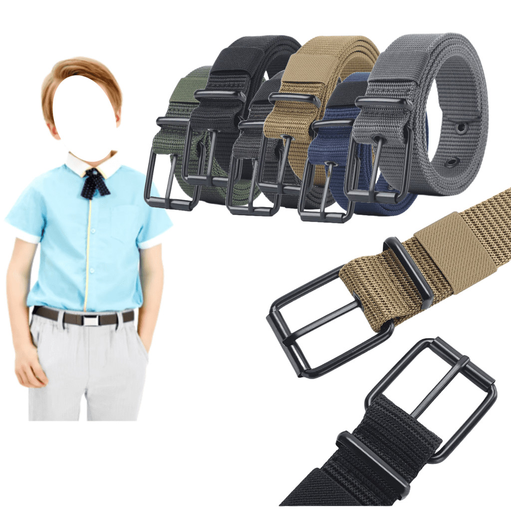 Cinto de lona infantil simples de nylon calças de cowboy