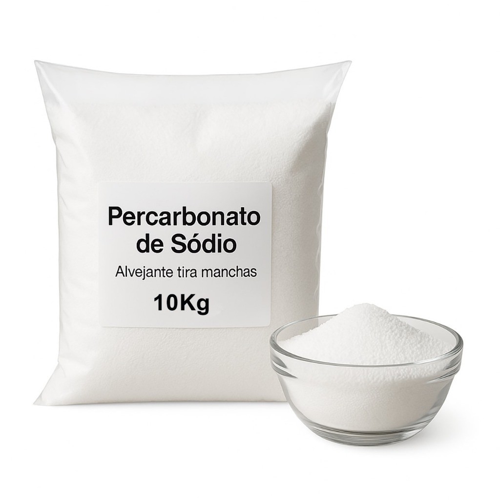 10Kg Percarbonato de Sódio 100% Puro – Multiuso Tira Manchas Roupas Brancas e Coloridas