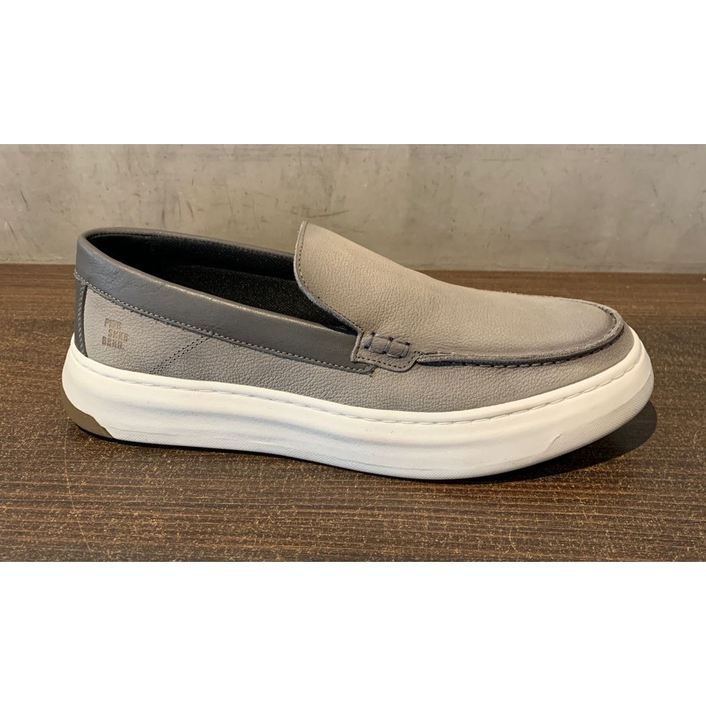 Sapato Shelter Slip On Mocassim Couro Selaria - Cinza