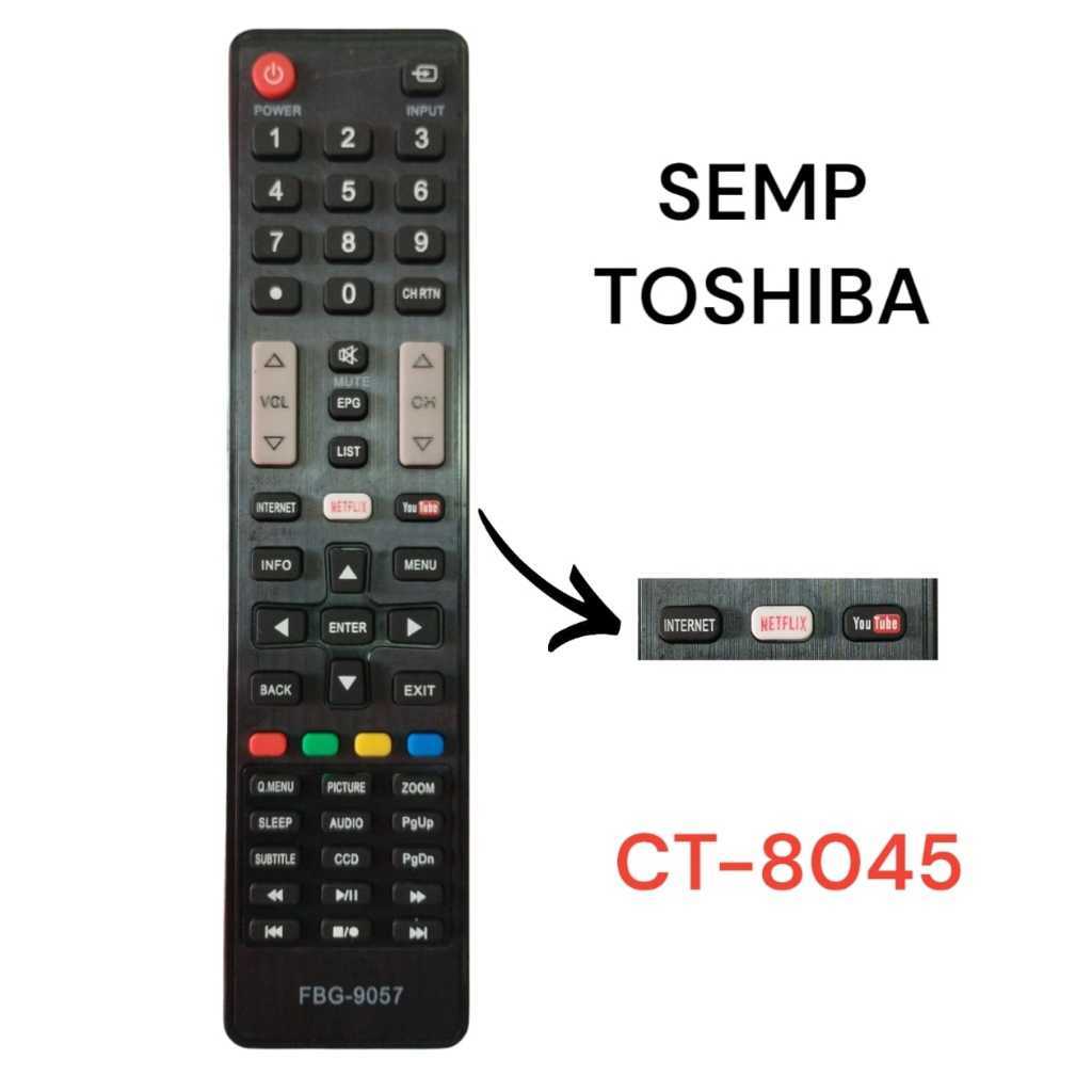 Controle Remoto Compatível Smart Semp Toshiba Ct8045 Fbg-9057 Le-7263