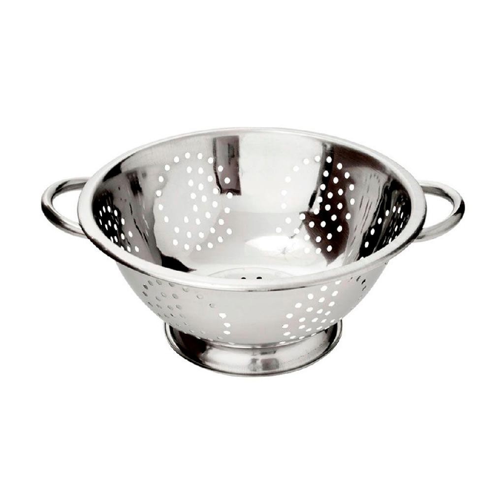 Escorredor Inox Macarrão Arroz Salada Com Alça Multiuso 28cm (GRANDE) em Oferta na Shopee