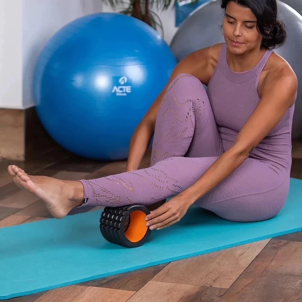Mini Rolo Borracha de Liberação Miofascial Massagem Muscular Pós Treino Relaxamento Fisioterapia Academia Musculação