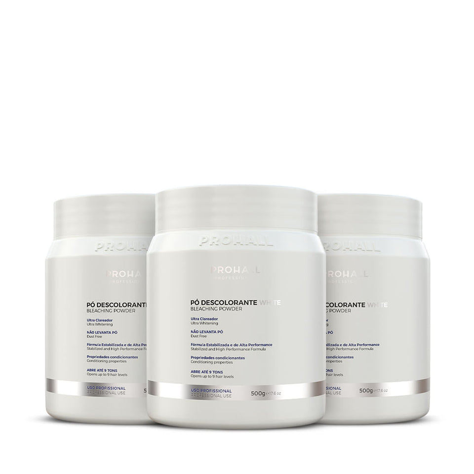 Kit 3 Pó Descolorante Branco Dust Free Abre ate 9 tons