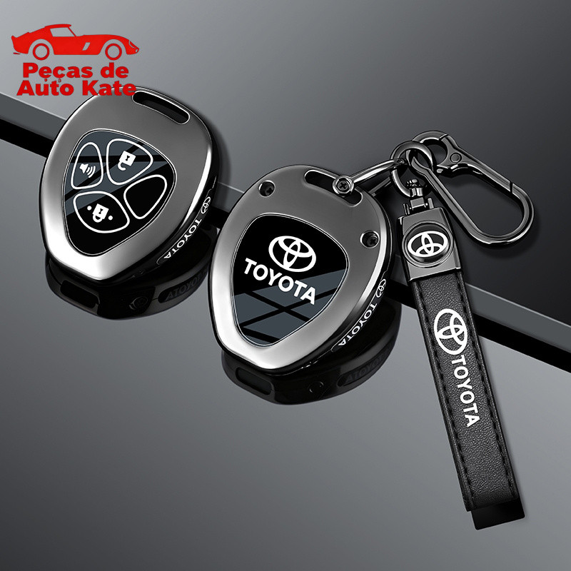 Capa de Chave de Carro em Liga de Zinco para Toyota Corolla VIOS Camry Yaris RAV4 HiLux Cruiser Fortuner Acessório 3SCB