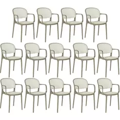 Kit 14 Cadeiras de Jantar Roma Prática com Braços para Sala e Cozinha