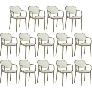 Kit 14 Cadeiras de Jantar Roma Prática com Braços para Sala e Cozinha