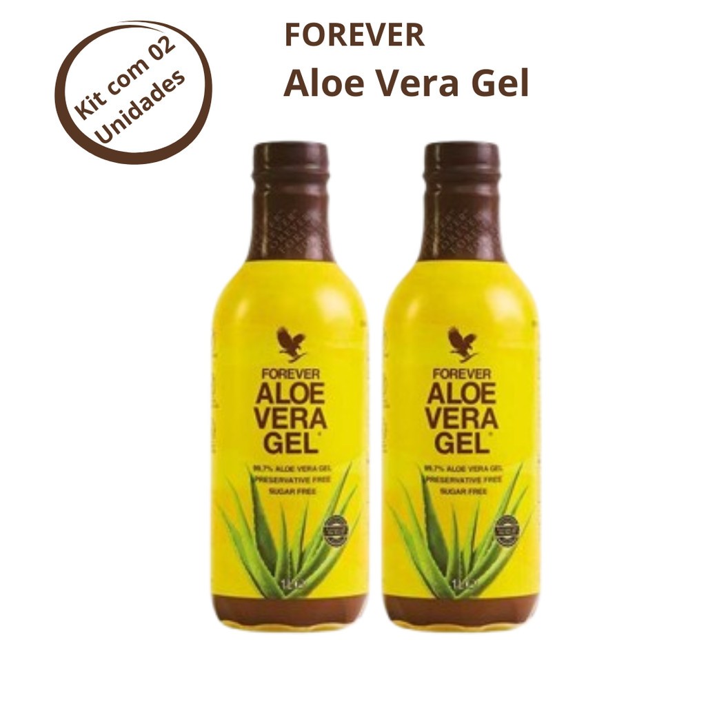 Kit 02 Aloe Vera Gel Suco De Babosa Puro 1L Forever