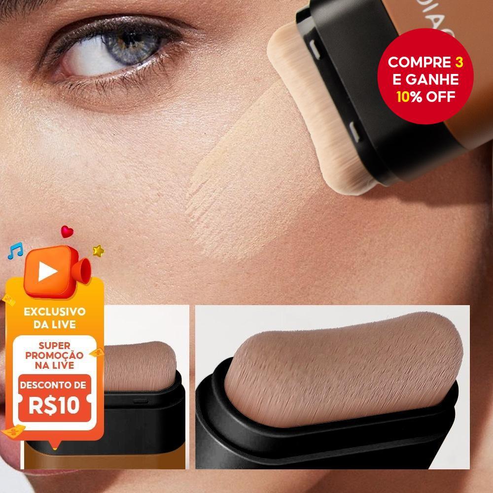 Base Em Bastão De Ponta Dupla Com Cabeça De Pincel-Creme Translúcido Leve E Hidratante , Escolha De Cobertura Edificável