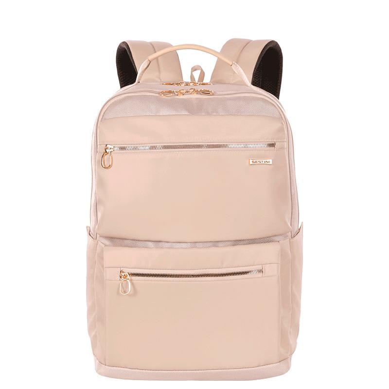 Mochila Grande 2 Compartimentos Notebook 15 Sestini Elegance Bege - Nude em Oferta na Shopee