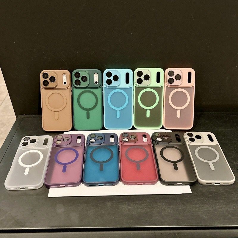 Capa Magnética Magsafe Luxo Fosca Translúcida Antichoque Laranja-Cósmico para iPhone 17, 17 Air, 17 Pro, 17 Pro Max