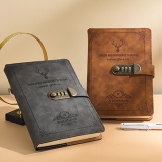 200 Páginas A5 Retro Livro De Senhas Com Diário De Fechadura Engrossado Bloco De Notas Criativo De Papelaria