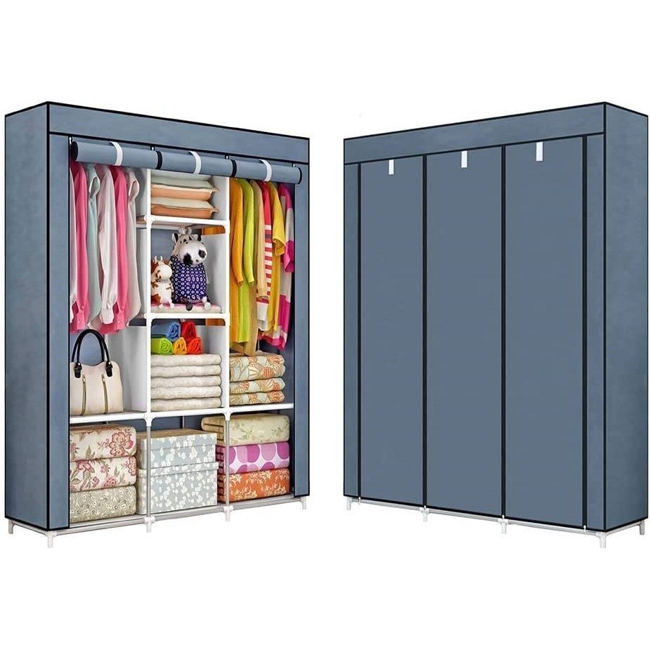 Guarda Roupa Dobrável Armario Desmontável Organizador Roupas 8 Divisorias Diversas Cores 1,70x1,30m