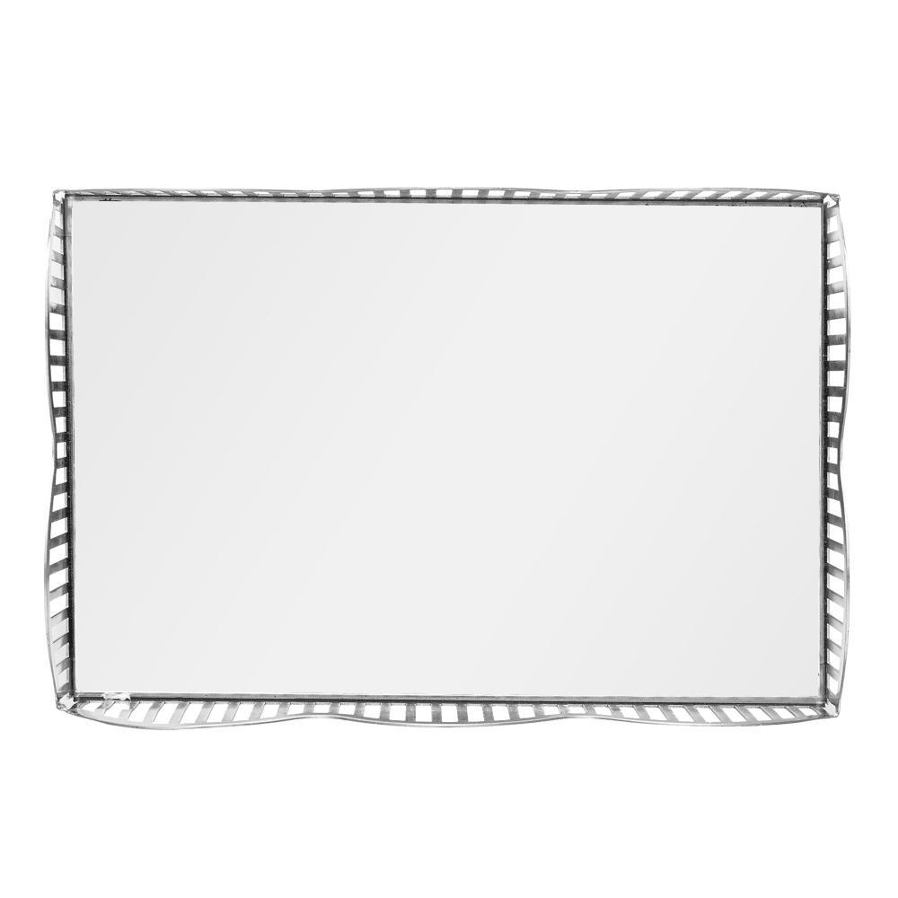 Bandeja com Espelho Lyor Wave 21cm x 14cm x 4cm Prateada em Oferta na Shopee