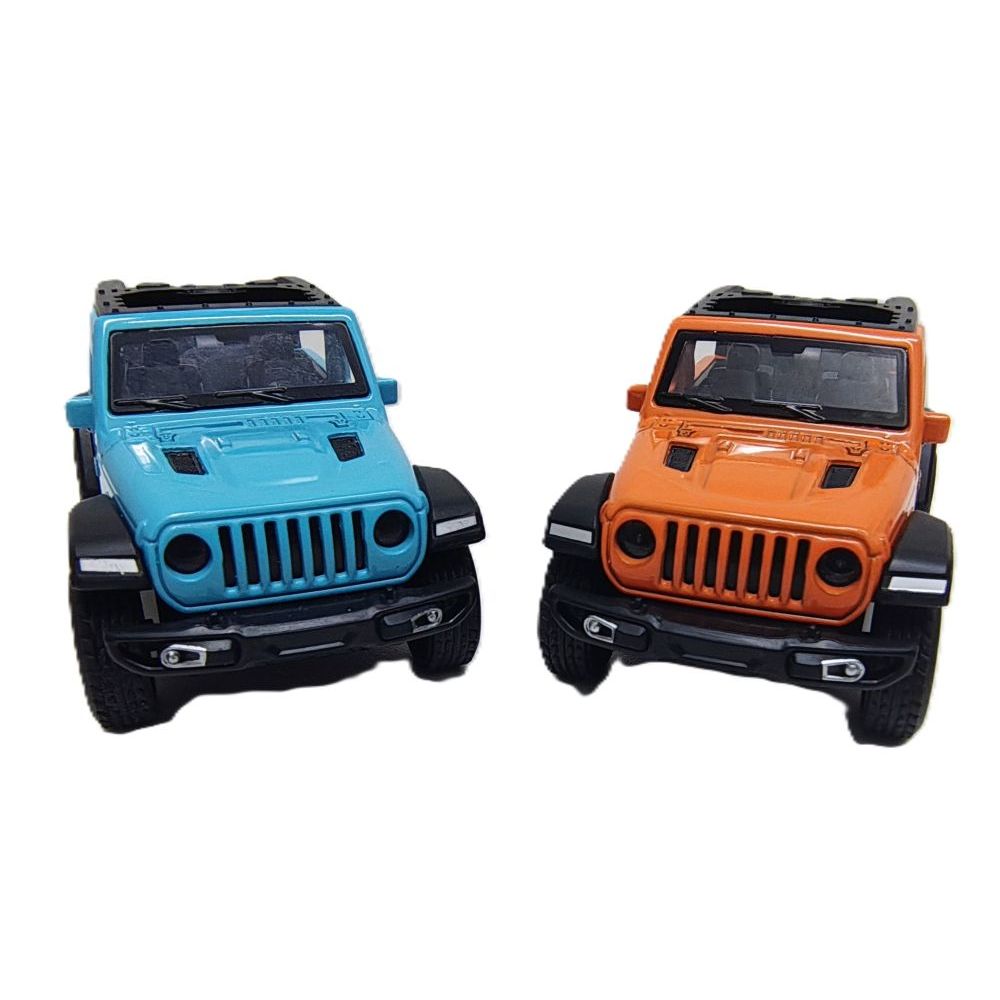 Miniatura Jeep Wrangler Rubicon Conversível Metal 1:32 Abre Portas e Mala 4x4 Trilha