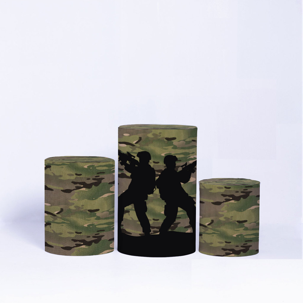 Trio Capa Cilindro 3d Festa Air Soft Sublimado Veste Fácil c/ Elástico