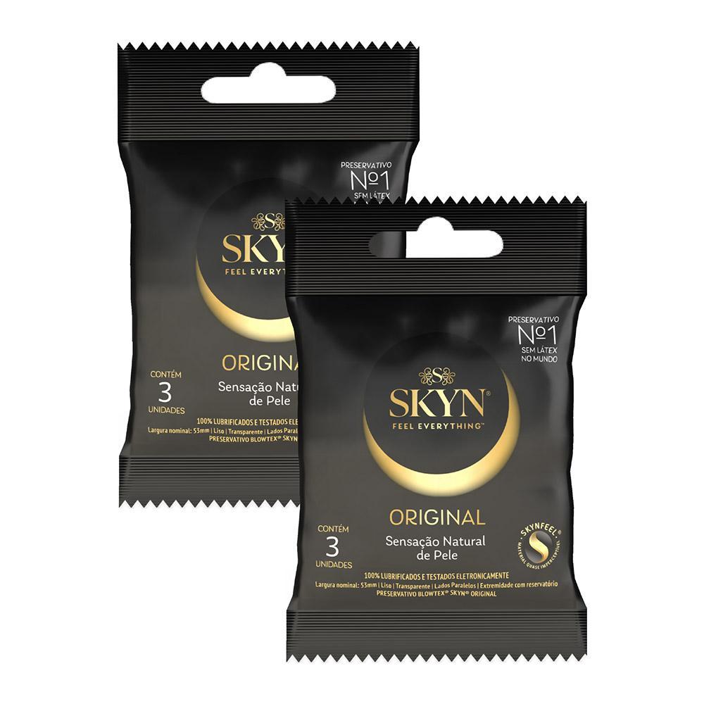 Kit 2 Pacotes Preservativo SKYN C/ 3 Unidades Cada em Oferta na Shopee
