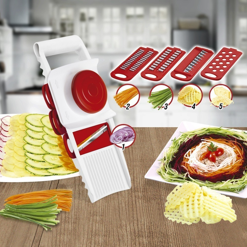 Multi Cortador 5 Em 1 Fatiador  Ralador Legumes