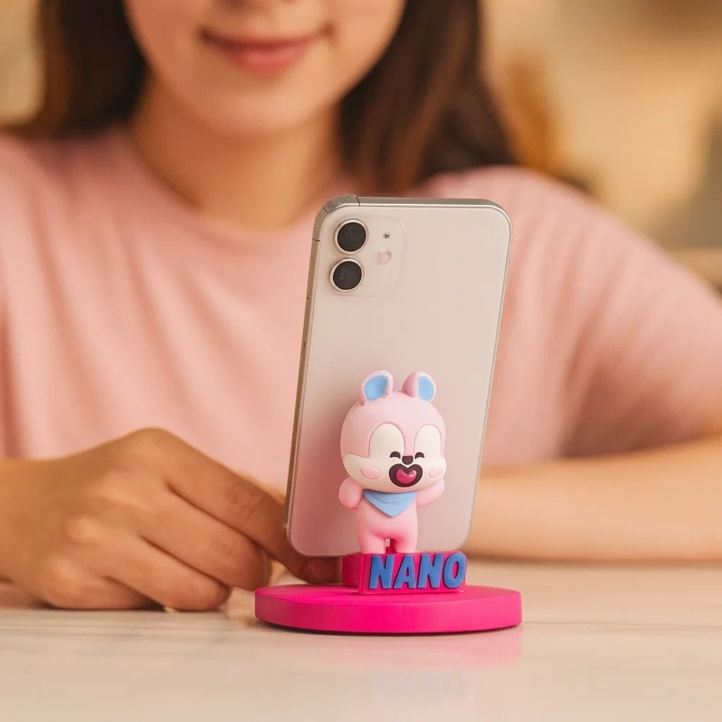 Suporte de Celular Mesa Rosa Portátil Assistir Vídeo Apoio Smartphone Chamadas Aulas Home Office