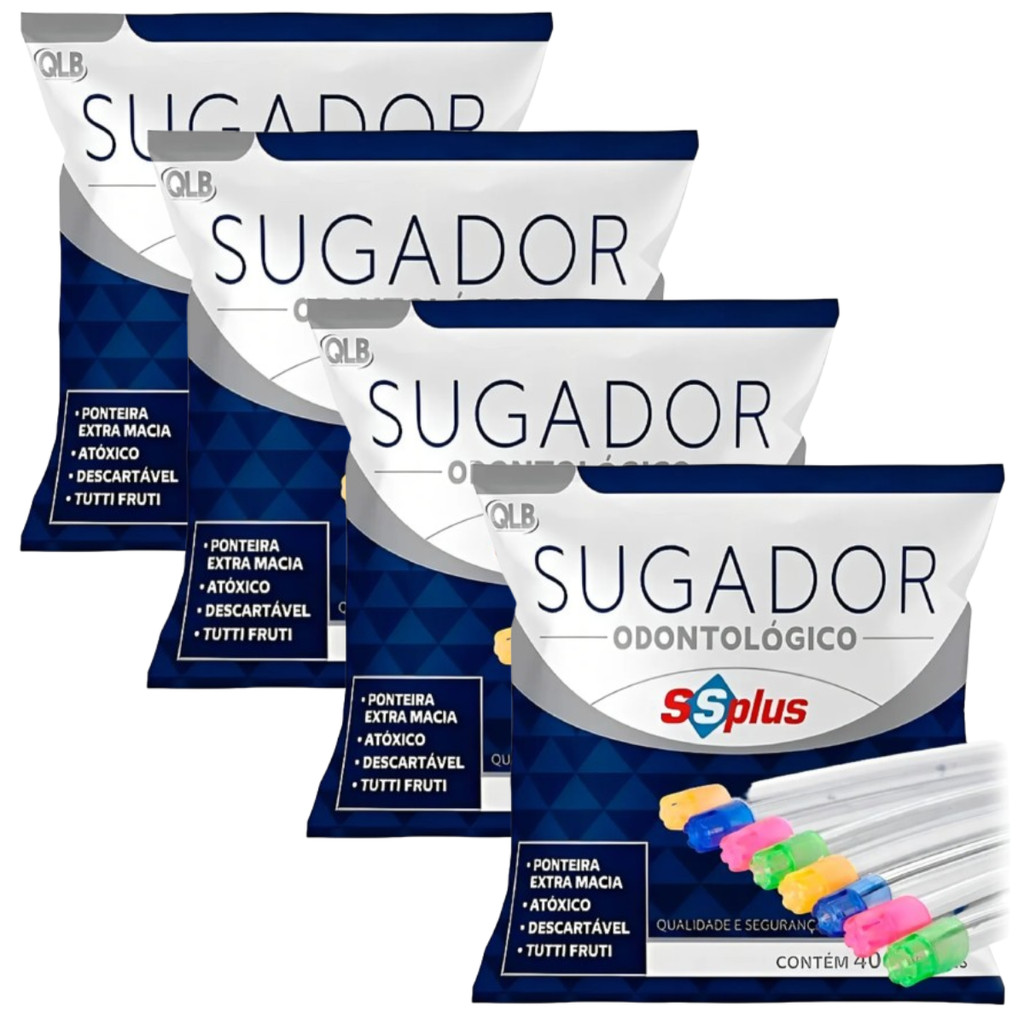 Kit Sugador Odontológico 4X40unid Colorido SSplus Descartáve