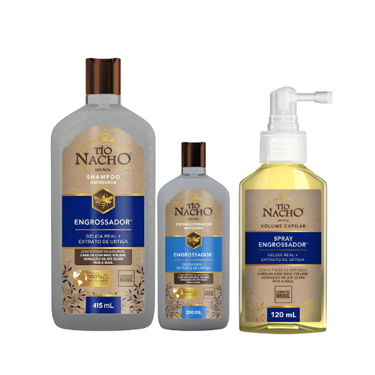 Kit Tío Nacho Engrossador Shampoo 415ml + Condicionador 200ml + Spray 120ml em Oferta na Shopee
