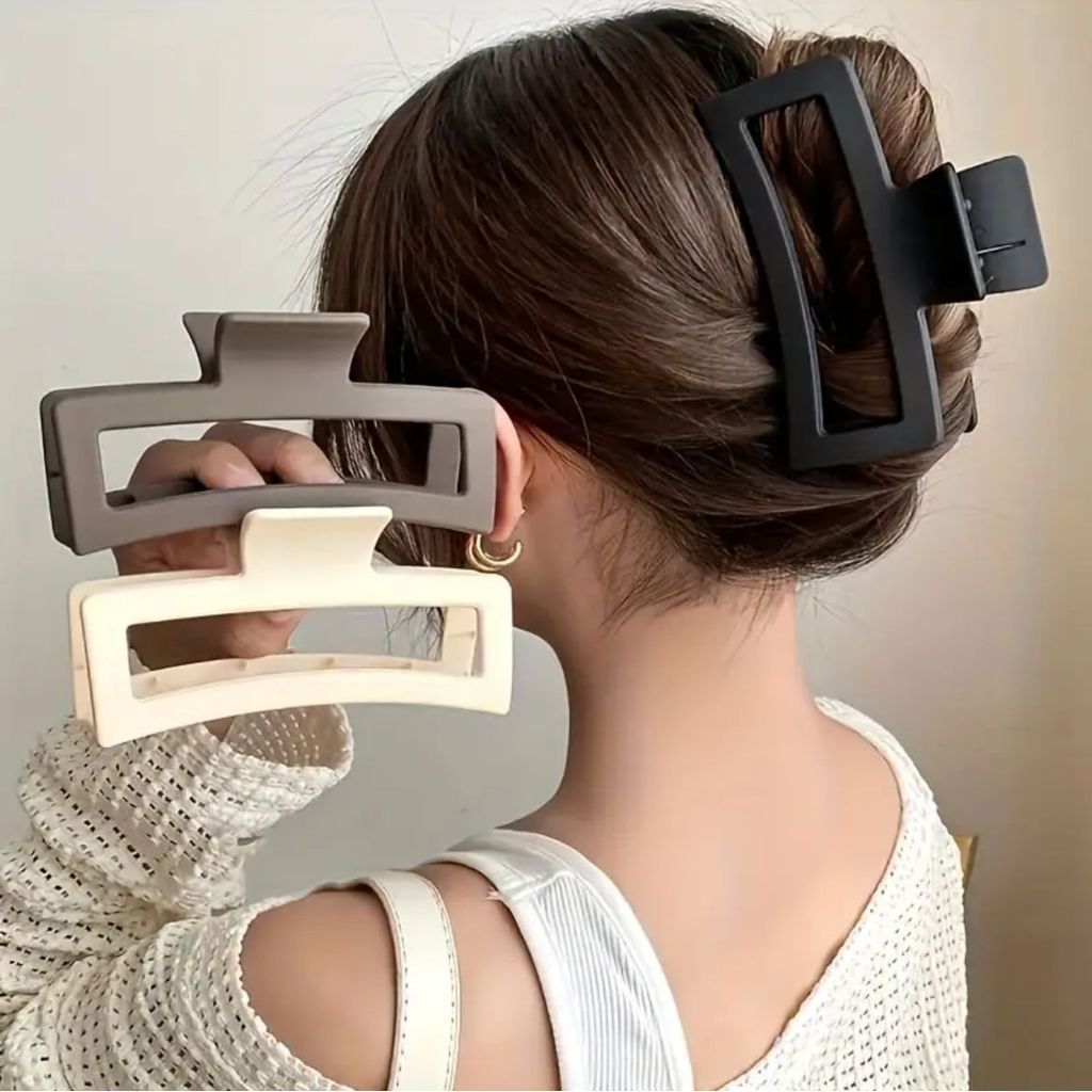 Kit 3,2 ou 1  Piranha Presilha Grande Prendedor Formato Quadrado Feminino