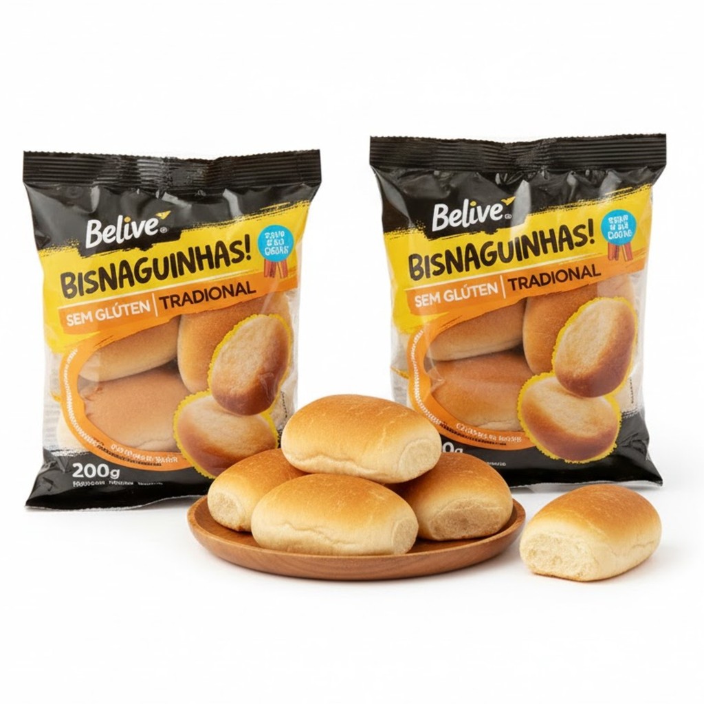 Kit c/ 2und Bisnaguinha Tradicional Belive Sem Gluten 200g