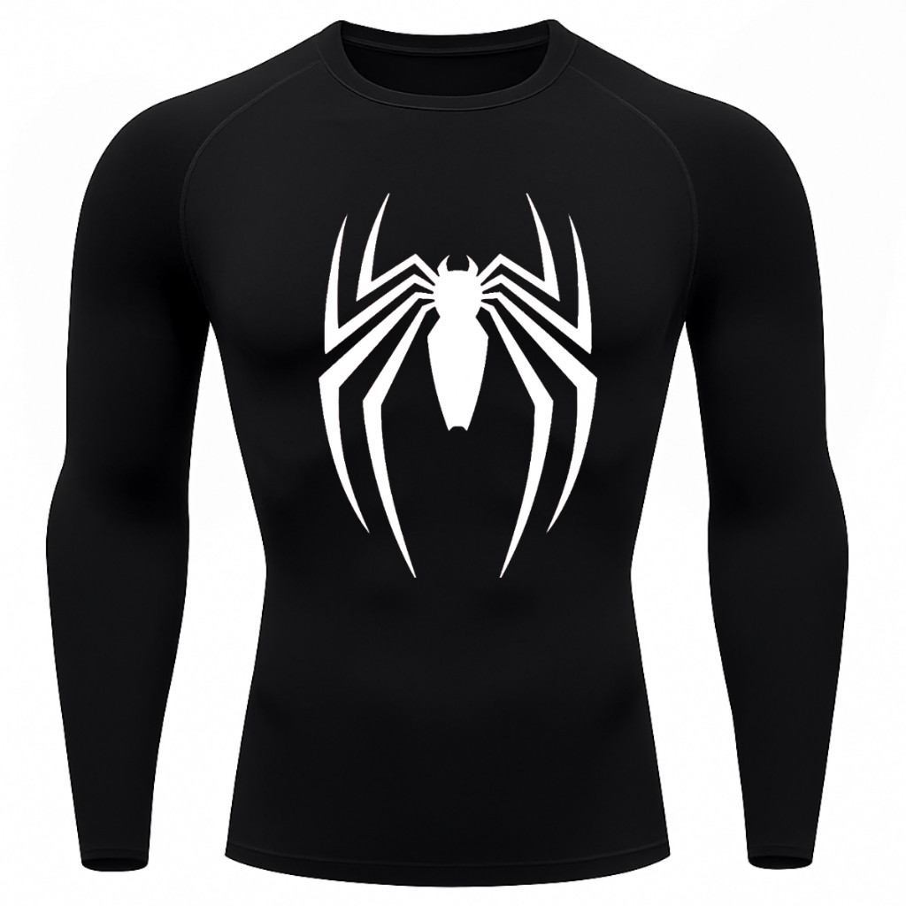 Camiseta Compressão Proteção Uv 50+ Segunda Pele Manga Longa Aranha Venom Rash Guard em Oferta na Shopee