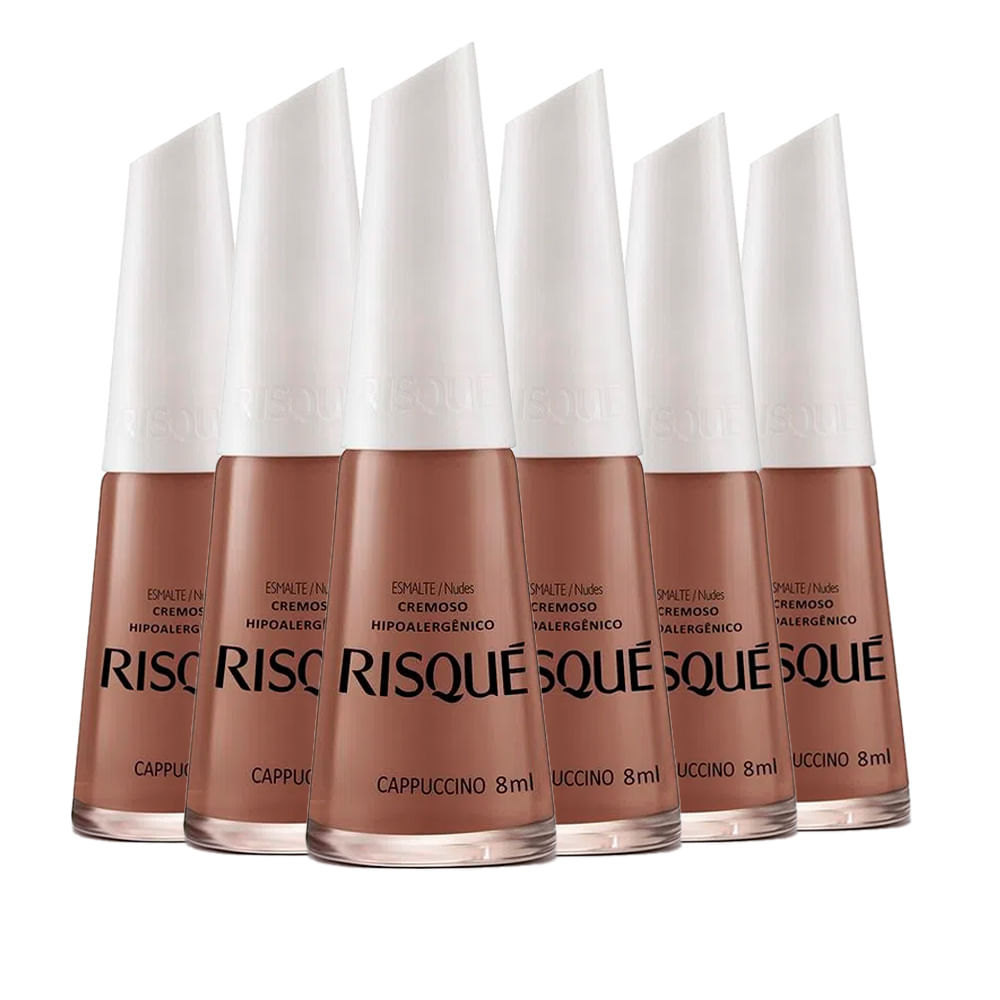 Kit Esmalte Risqué Ultra Cremoso Cappuccino 8ml - 6 unidades