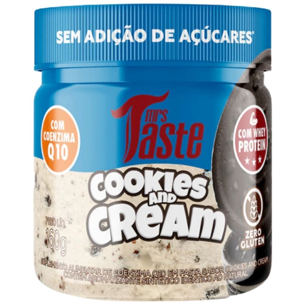 Creme com Whey Protein e CoQ10 sabor Cookies And Cream - Mrs Taste