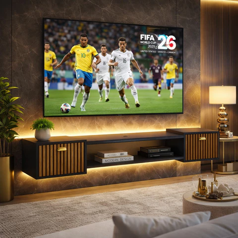 Rack 1.80m Suspenso Leão Home com 2 Portas para TV até 75” LANÇAMENTO