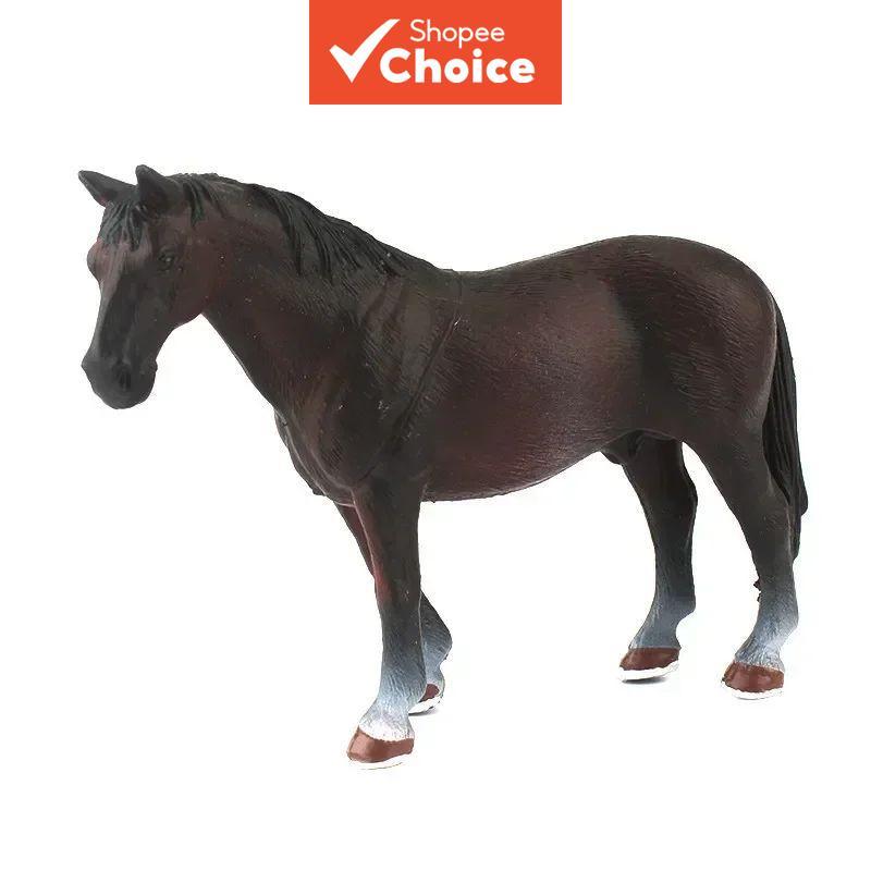 Mini brinquedo de fazenda de plástico tipo oco, figura de ação, modelo de cavalo de simulação, estatueta animada.
