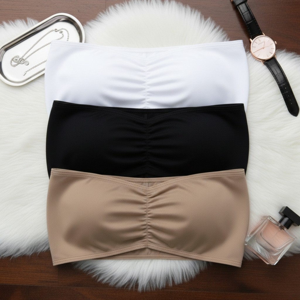 Kit 3 Top Sutiã Sem Bojo Tomara Que Caia Sem Costura Confortável Feminino Ideal para Blusas