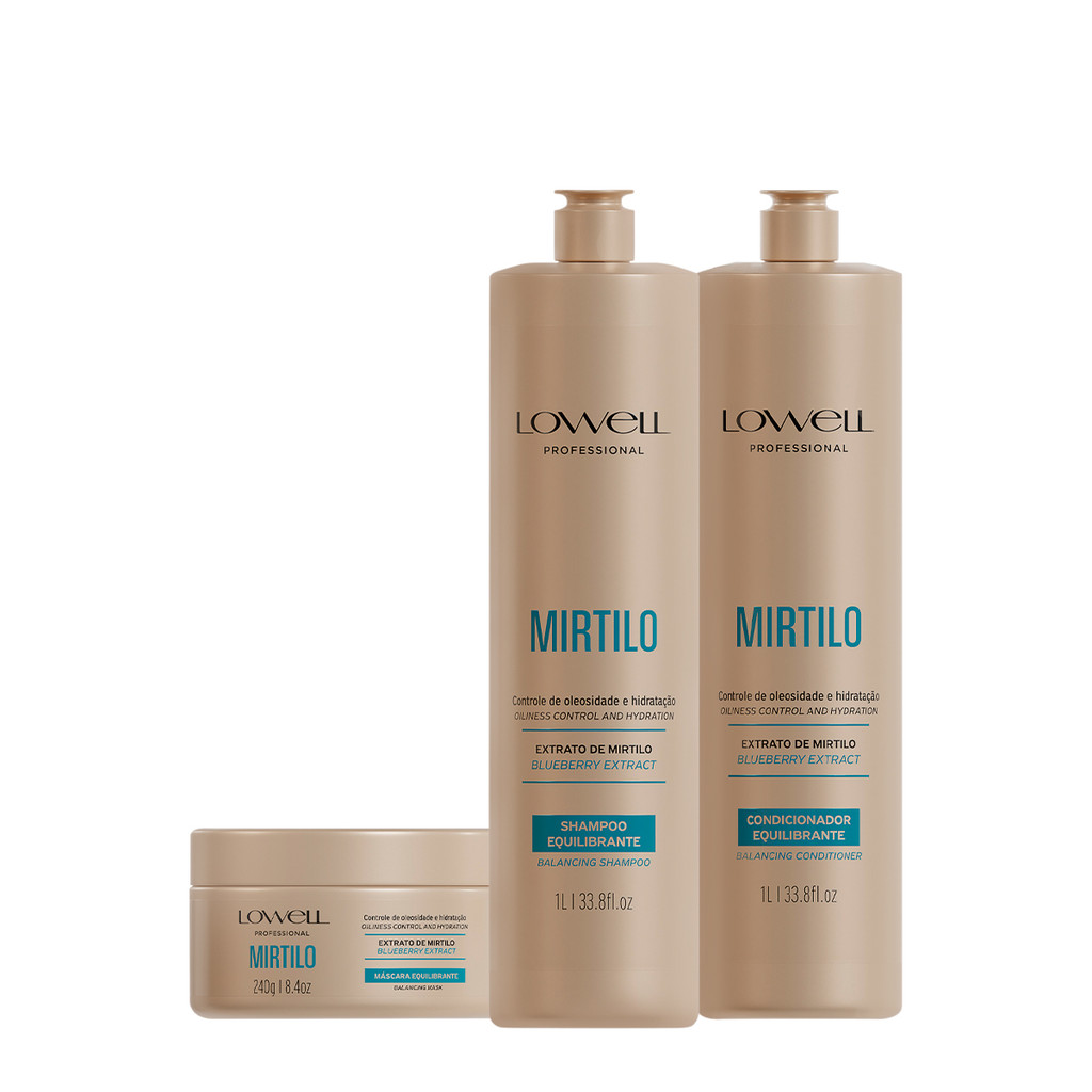 Kit Lowell Extrato de Mirtilo Salon Máscara (3 produtos) em Oferta na Shopee