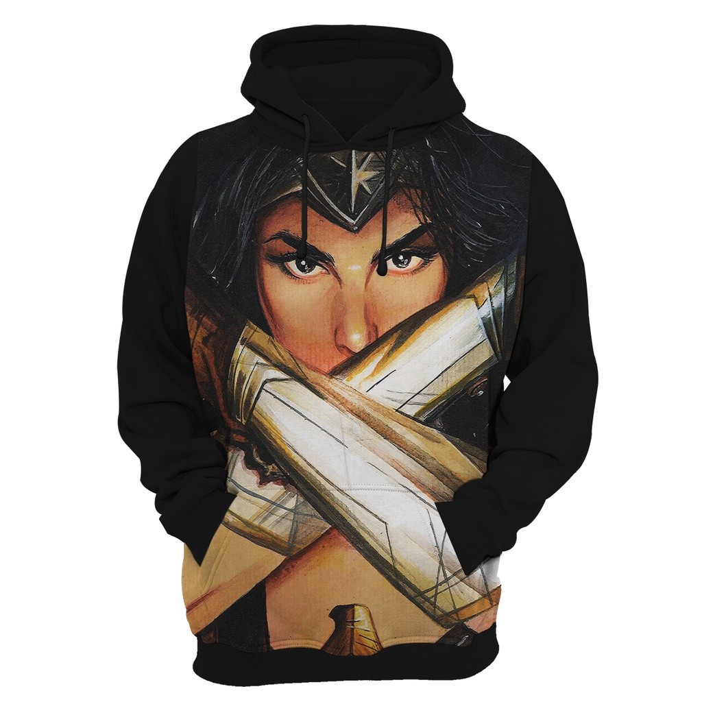 Blusa de frio Moletom full Plus Size Mulher Maravilha
