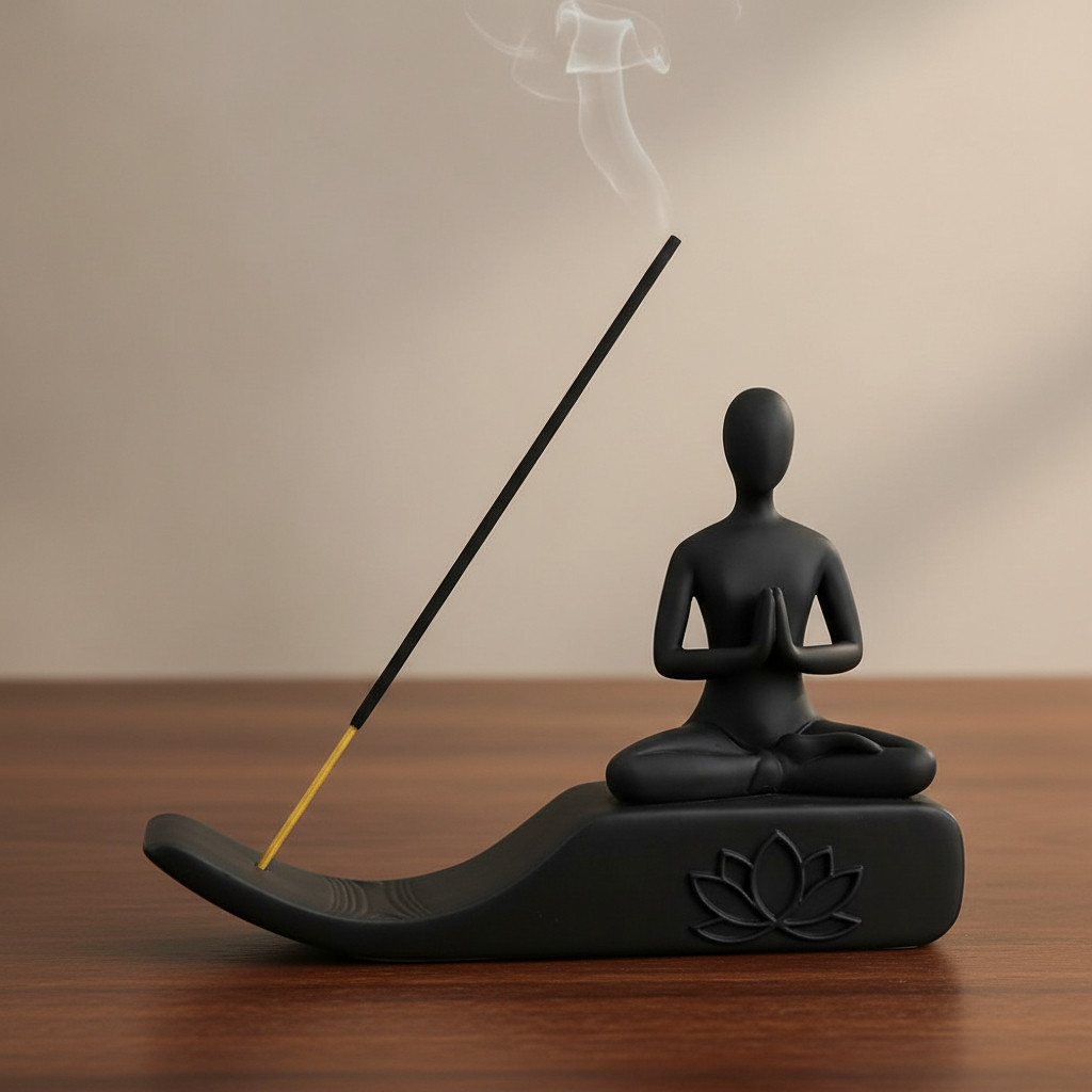 Incensário Porta Incenso Monge Zen Yoga Meditação em Oferta na Shopee