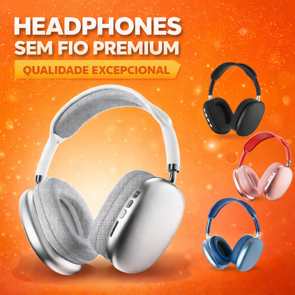 Fone de ouvido Bluetooth Sem Fio Headphone Bluetooth Recarregável P9 Top Casual Esporte
