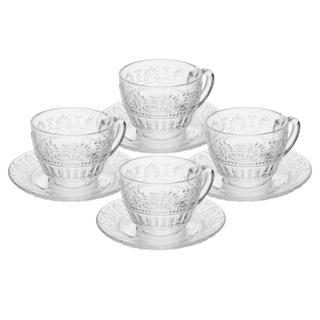 4 Xícaras Chá com Pires Wolff Mauve 220ml Cristal