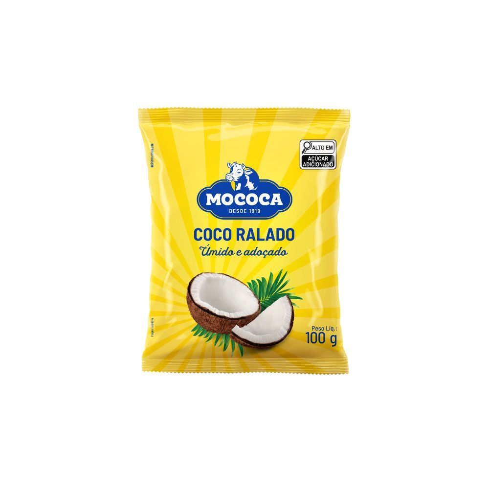 6 Coco Ralado Úmido Adoçado 100g Mococa para Sobremesas Bolos Confeitaria Receitas Padaria Beijinho