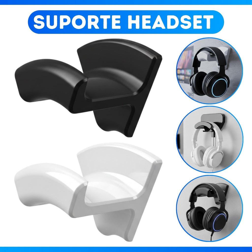 Suporte De Parede Fone Headset Headphone Gamer 3D Com Fita Dupla Face 3m - Melhor Preço!