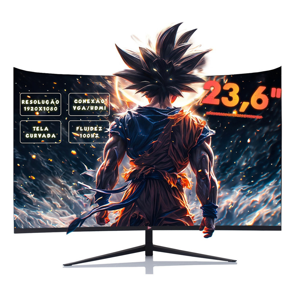 Monitor Gaming Serie Tela Led Curva 23,6'' 100hz 1ms Full Hd em Oferta na Shopee