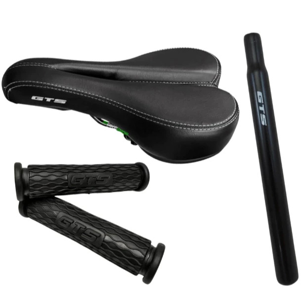 Sela Selim Banco Gts Vazado Super Confortável + Canote De Aço e Manopla De Borracha Bike Mtb Aro 29 em Oferta na Shopee