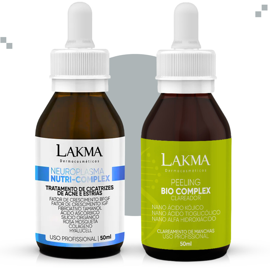 Kit de Tratamento Estético Lakma Peeling Clareador Bio Complex + Neuroplasma Reparador