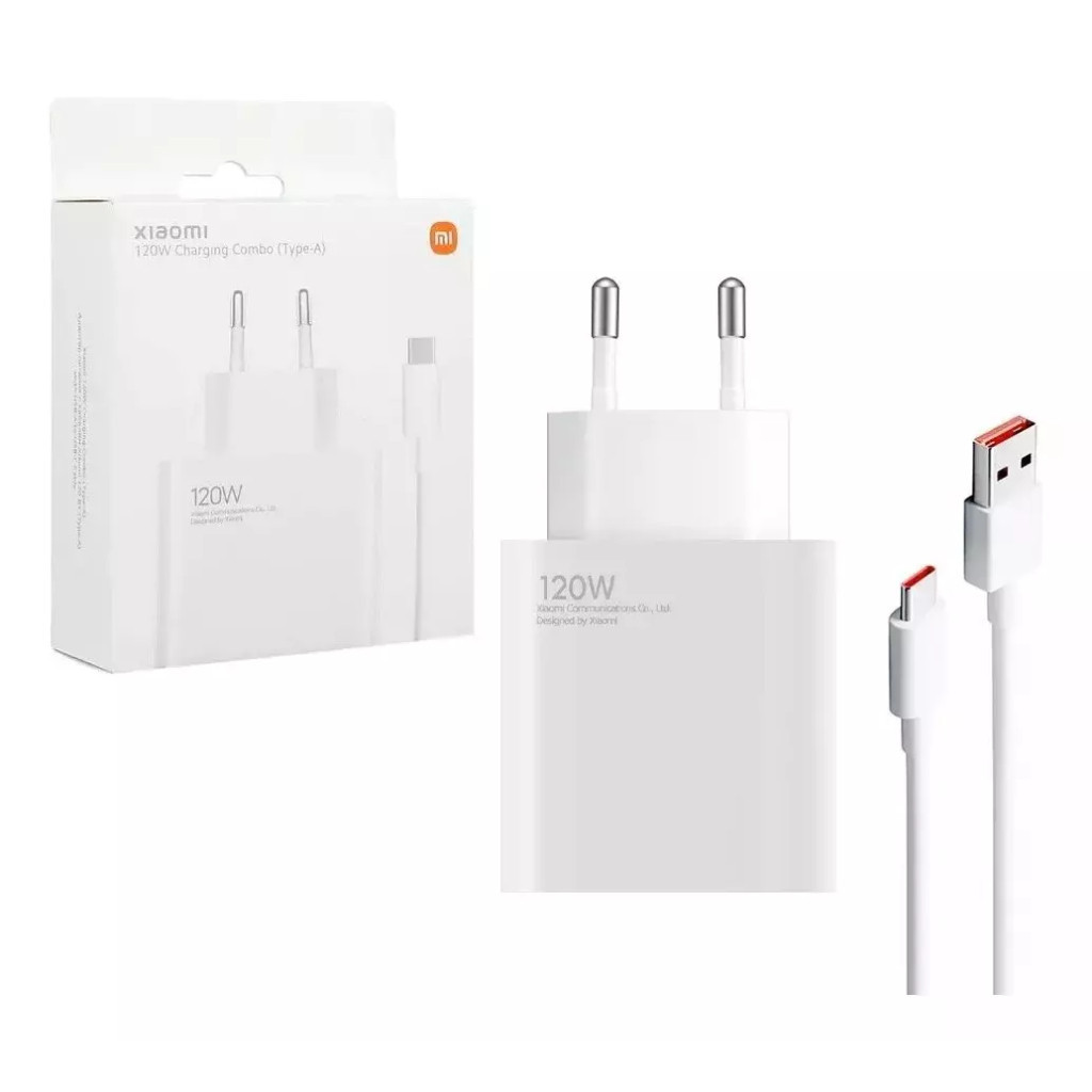 Novo Carregador Turbo Power Redmi 120W + Cabo USB e Tipo-C – Carga Ultra-Rápida e Segura