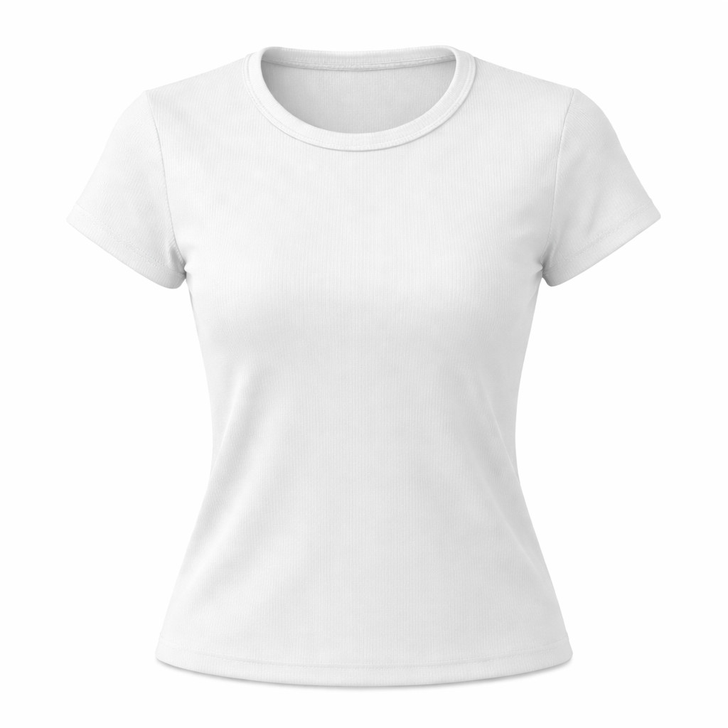 Camiseta Feminina Canelada Manga Curta Viscose Elastano