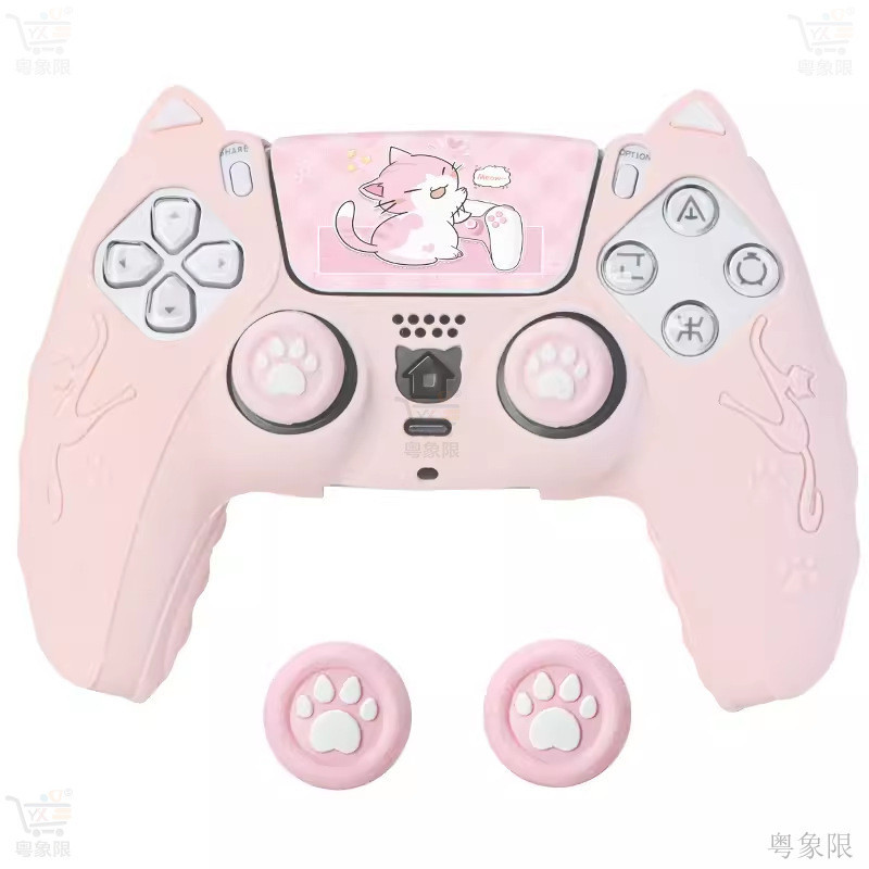 Nova Capa de Silicone BRHE PS5 com Design de Orelhas de Gato, Capa Protetora para Controle de Jogo, Múltiplas Cores, Cap